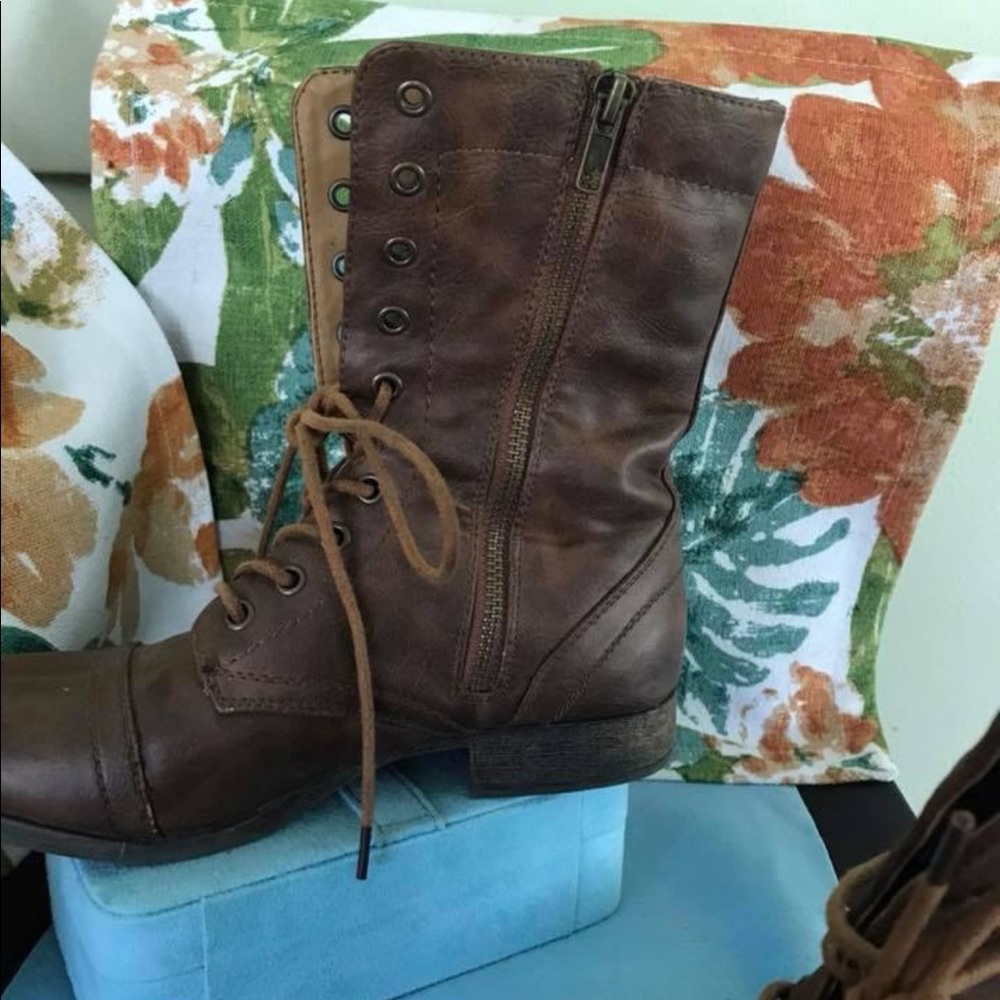 Brown shirt boots